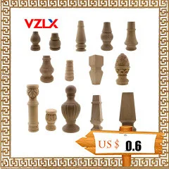 VZLX натуральный Цветочный деревянная Декаль Европейский стиль резьба по дереву мебель резная аппликация домашний деревянный столб украшения Аксессуары
