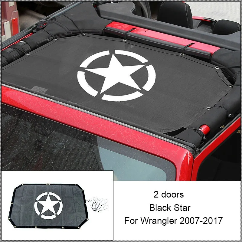 Цвет: желтый BAWA Солнцезащитная сетка Верхняя Крышка для Jeep Wrangler JK JKU 2007- УФ Защита от солнца 2 двери 4 двери - Название цвета: Цвет: желтый