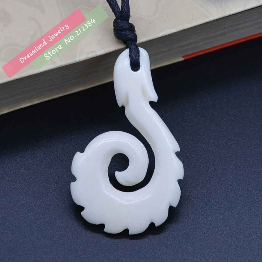 Ожерелье с подвеской в виде рыбьего крючка 1 шт.|yak bone necklace|bone necklacegear necklace |