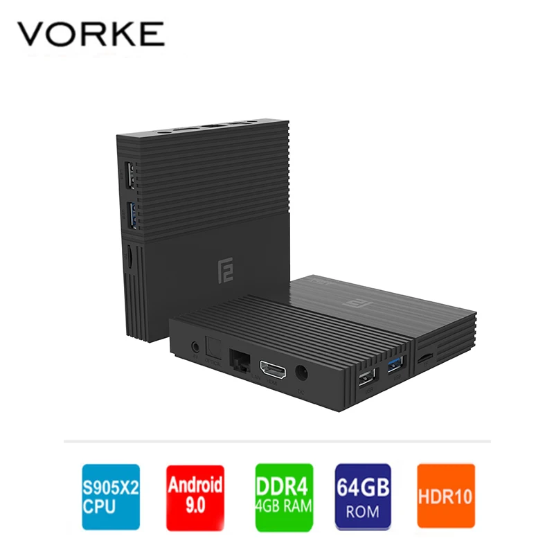 Vorke A95X F2 4 K смарт ТВ Box Android 9 0 4G 64G Amlogic S905X2 2 и 5G Dual Wi Fi BT4.2 голос дистанционного