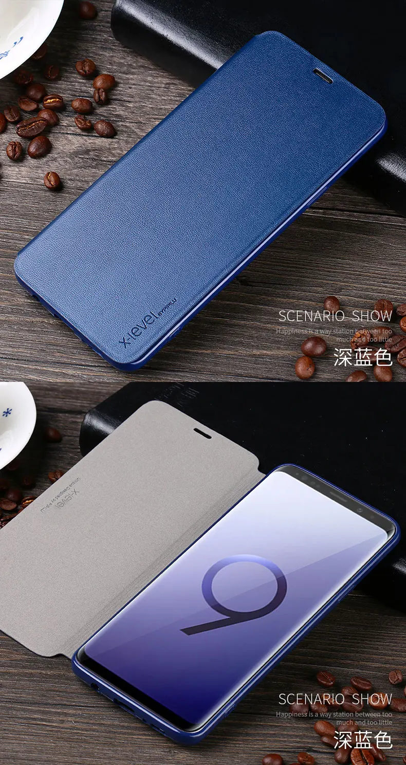 X-Level роскошный Бизнес кожаный чехол для samsung Galaxy A6 A8 плюс J4 J6 J8 J2 Pro S8 S9 Note 8 9 A7 A5 A3 J3 J5 J7