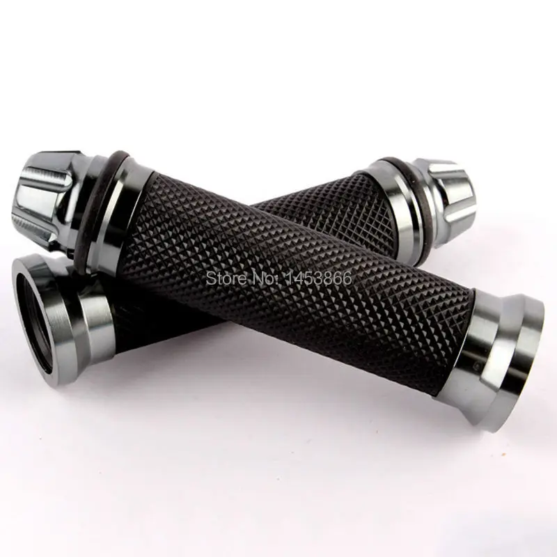 Мотоциклетные ручки 7/8 дюйма серого цвета для велосипеда руль кафе Racer Bobber Clubman на