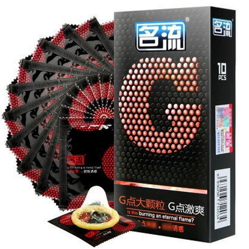 10 шт. Высококачественная натуральная латексная большая частица G spot презерватив