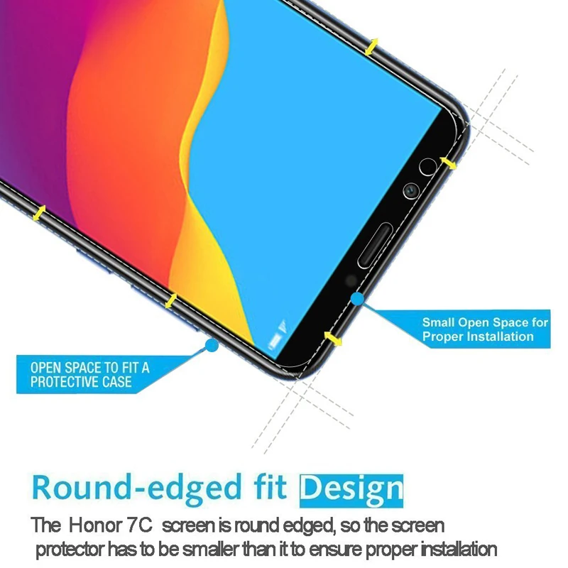 9H взрывозащищенное Закаленное стекло для Huawei Honor 7C AUM L41 7A Pro 5 7 дюйма AL29 45 Y6 2018 чехол