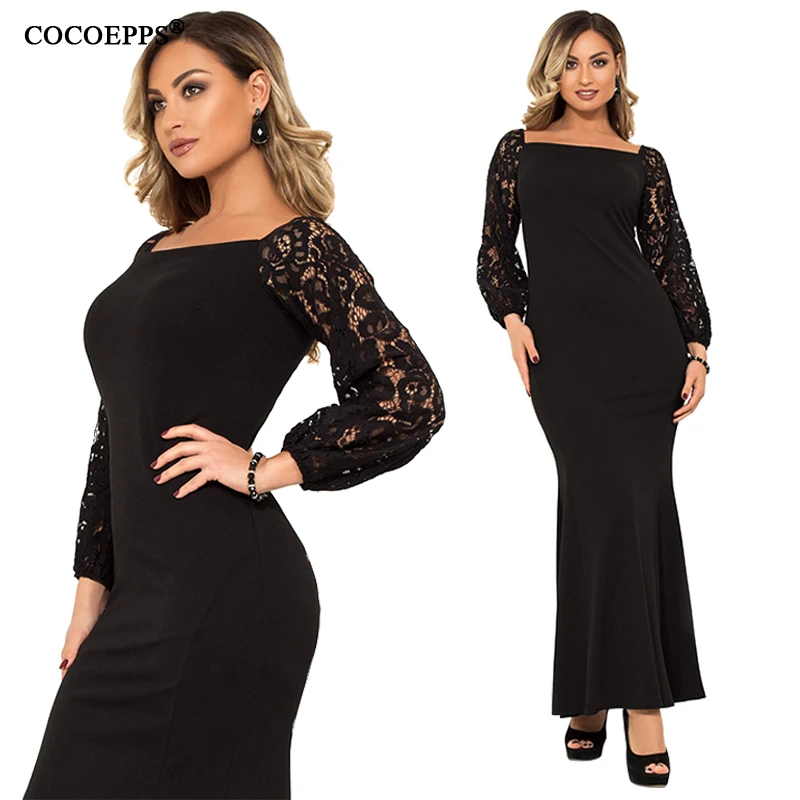 5xl 6xl 2019 весеннее длинное кружевное платье размера плюс сексуальное женское макси