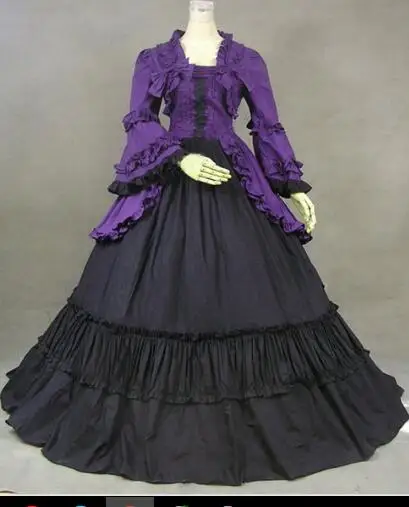 2016 хлопковое платье с длинным рукавом в стиле ретро | Тематическая одежда и