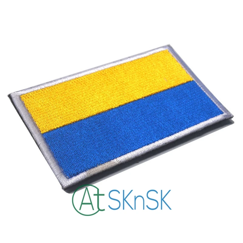 

50pcs/set Embroidery Badge Ukranian National Flag Of Ukraine Military 3D Embroidery Tactical Hook And Loop Patch flag patch hat