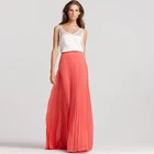 Женская шифоновая юбка макси в стиле бохо, длинная Плиссированная юбка до пола с высокой талией, индивидуальный пошив