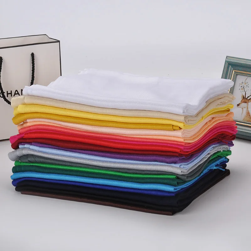 Женская шаль FOXMOTHER черный красный однотонный мусульманский хиджаб платок из