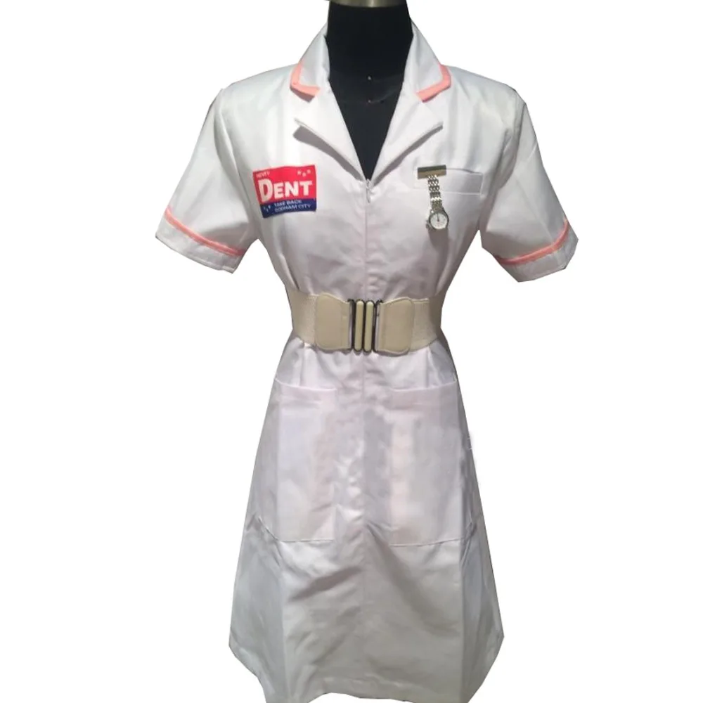 2017 Customized tailored Adult cosplay Joker Nurse White Uniform Dress Cosplay Costume For Halloween