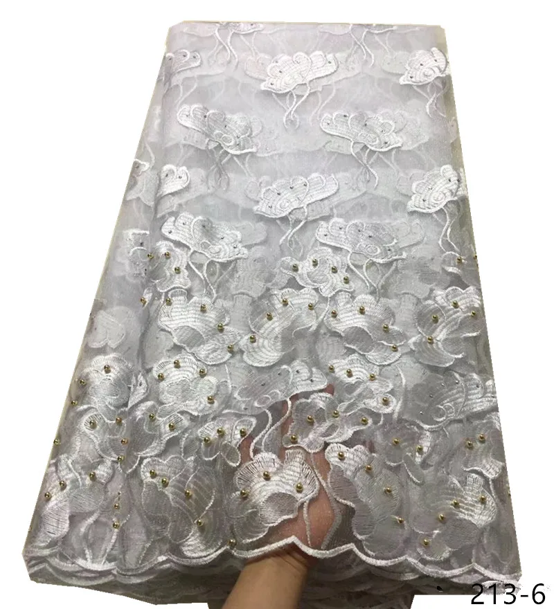 

2019 Lace Fabric French Lace Fabric With Beaded Stone Nigerian French Fabric High Quality African Tulle Lace Fabric 213