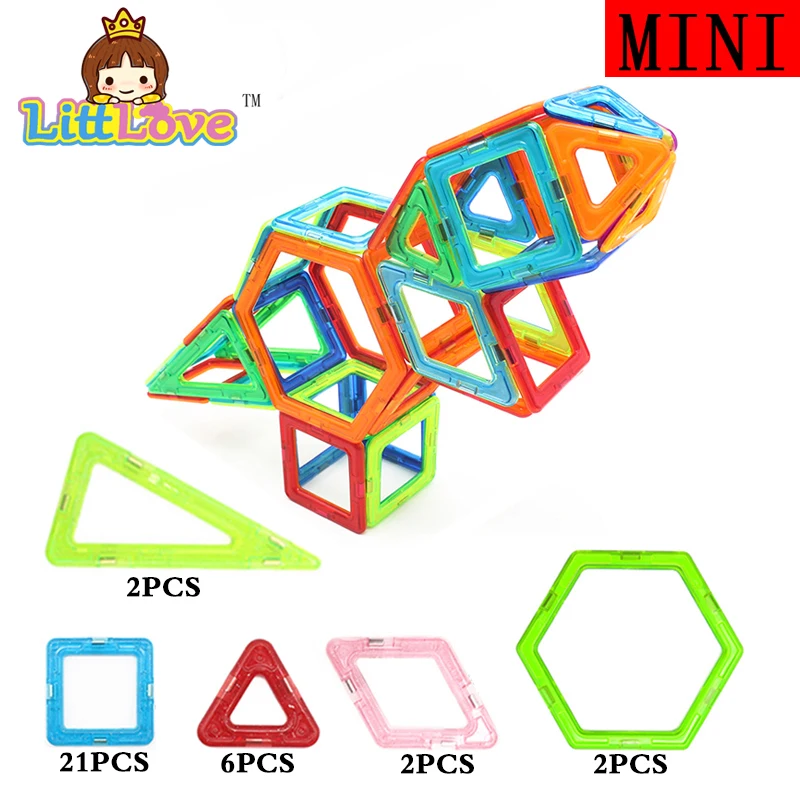 Магнитные дизайнерские строительные блоки LittLove Mini 33 шт./компл. игрушки