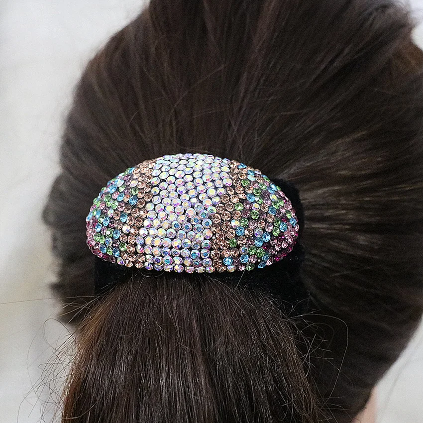 Trendy hairband for women multicolor rhinestone crystal rope elastic hairdress accessories rubber headband hair tip jewels B1262 | Украшения
