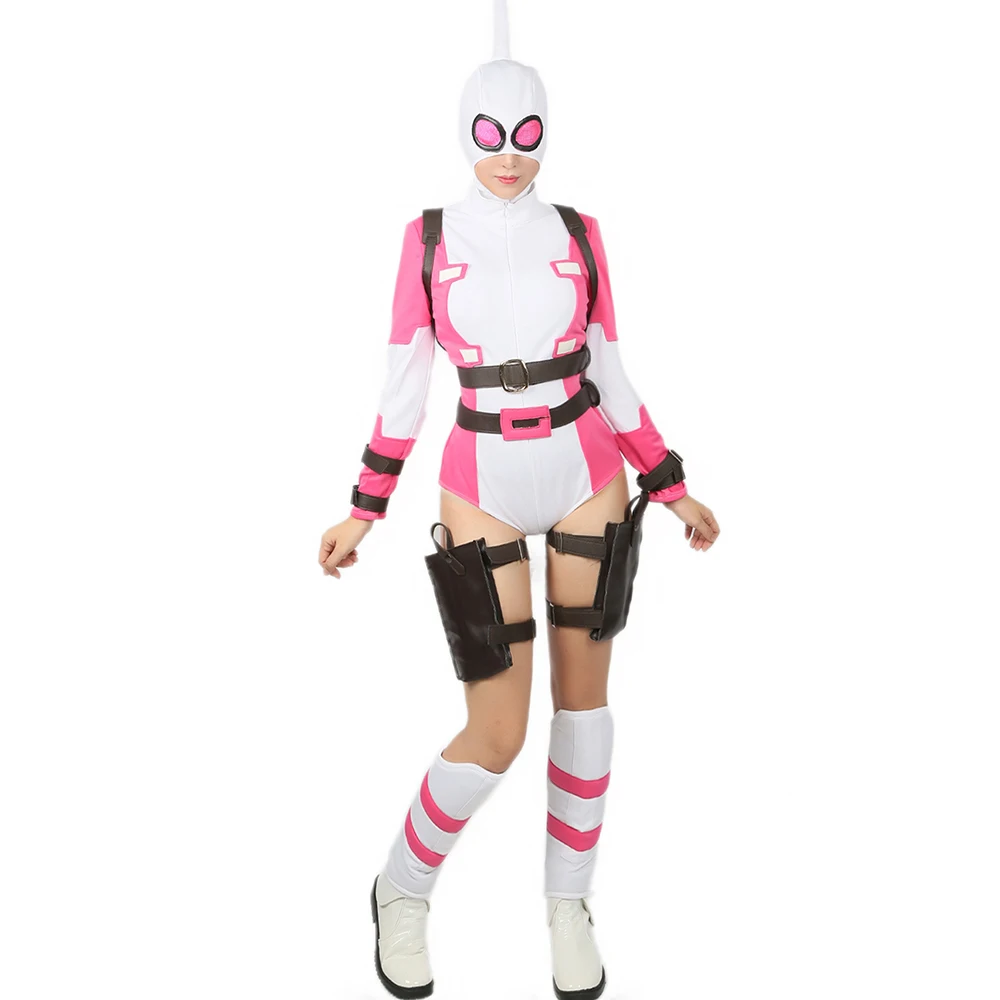 X COSTUME Gwenpool костюм комикс Gwen Poole Косплей Хэллоуин полный наряд высокого качества