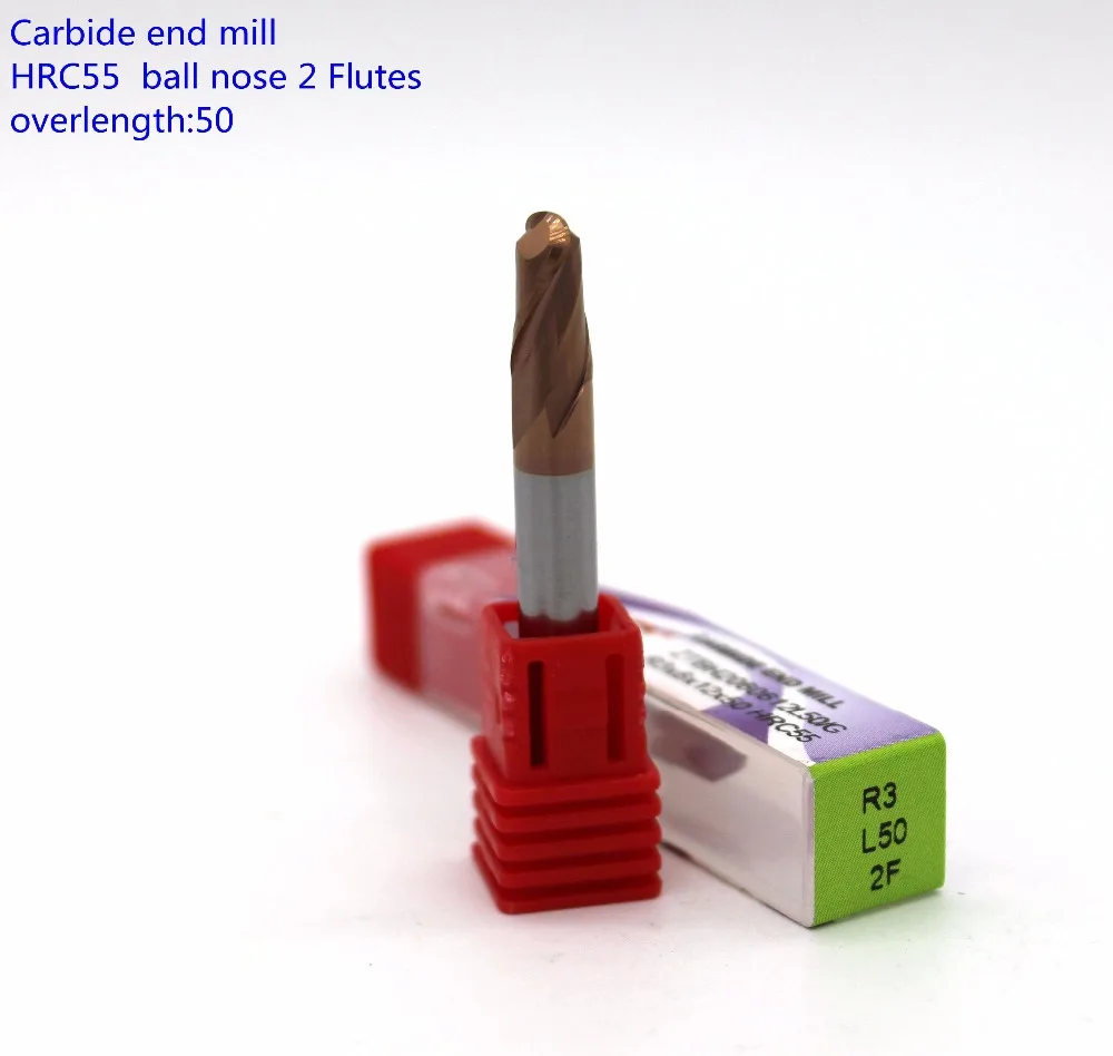 

R3*6*50 of 2 flutes ball nose HRC55 carbide end mills carbide end milling tool CNC machine