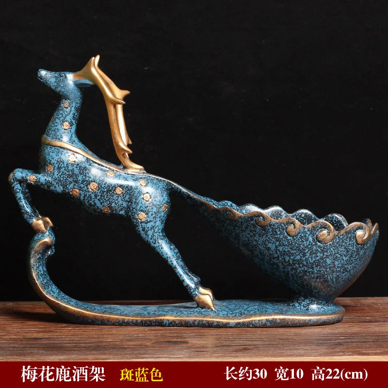 European style creative antique resin decoration red deer wine rack cabinet and display. | Дом и сад