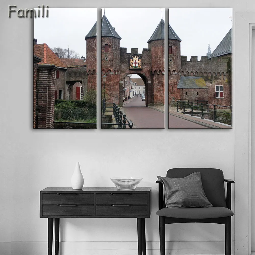 Home Decor UnFramed Modern HD Printed Canvas Painting 3 Pieces Wall Art Pictures Netherlands City Streetscape Poster PENGDA/post | Дом и сад