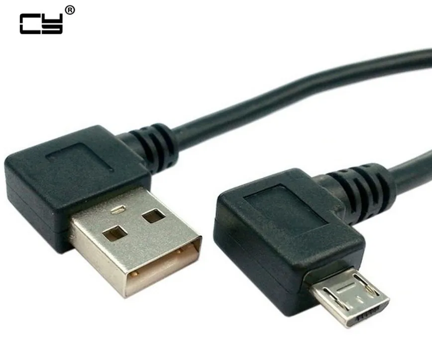 USB 2 0 A Мужской левый/правый угол 90 градусов микро правый кабель зарядного