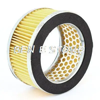 

108 x 75 x 54mm Vehicle Car Yellow Pleated Non-woven Cotton Round Air Filter 4.3" x 3" x 2.1"