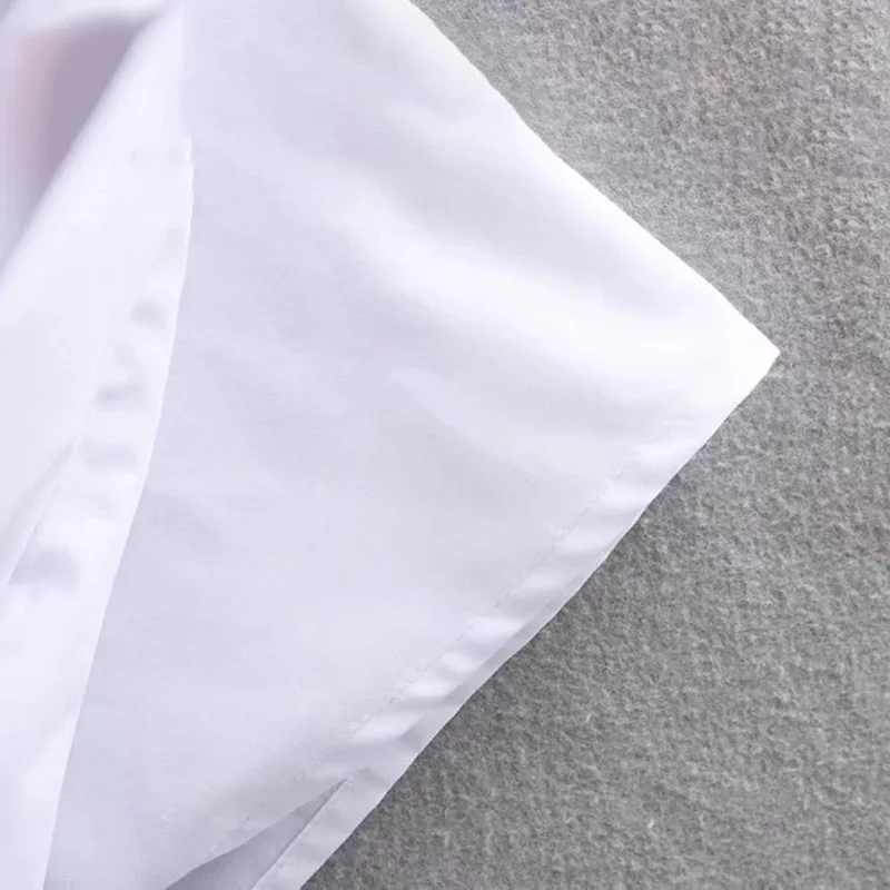 Summer Women Full Sleeve White and Black Shirt Front Knotted Casual Korean Female Shirts Spring Ladies Tops | Женская одежда
