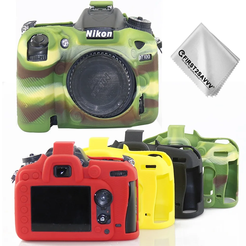 

Top Texture Design Rubber Silicon Protective Case Body Cover Soft camera bag for For Nikon D7200 D7100 Protector Frame Skin case