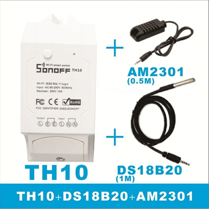 TH10 DS18B20 AM2301 Sonoff умный дом TH16 переключатель тестовый датчик температуры и влажности умный Модуль Автоматизации - Комплект: TH10 DS18B20 AM2301