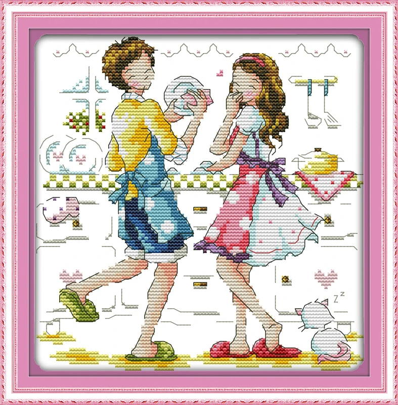Набор для вышивки крестиком Kitchen lover мультяшная вышивка 14ct 18ct искусственная