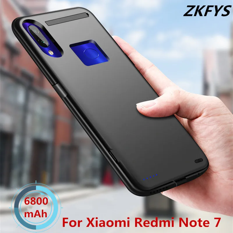Ударопрочный чехол для аккумулятора Xiaomi Redmi Note 7 Pro внешнего 6800 мАч тонкий