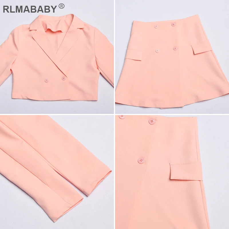 RLMABABY комплект из двух предметов с пуговицами и карманами мини-платье отложным