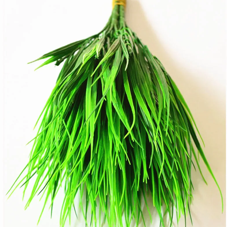 Новая 7 вилочная зеленая имитация пластиковая искусственная трава с