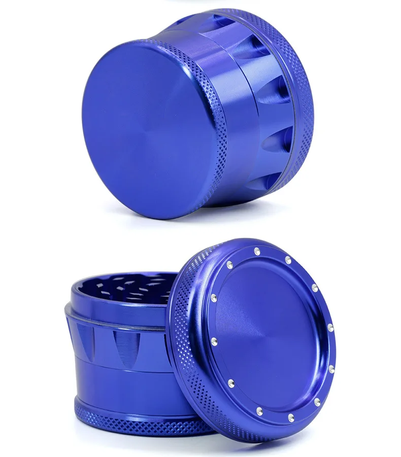 New 4 Parts 69mm Aluminum Alloy Tobacco Smoke Herb Grinder Hand Crank Muller Mill Pollinator Shisha Hookah Pipe wholesale