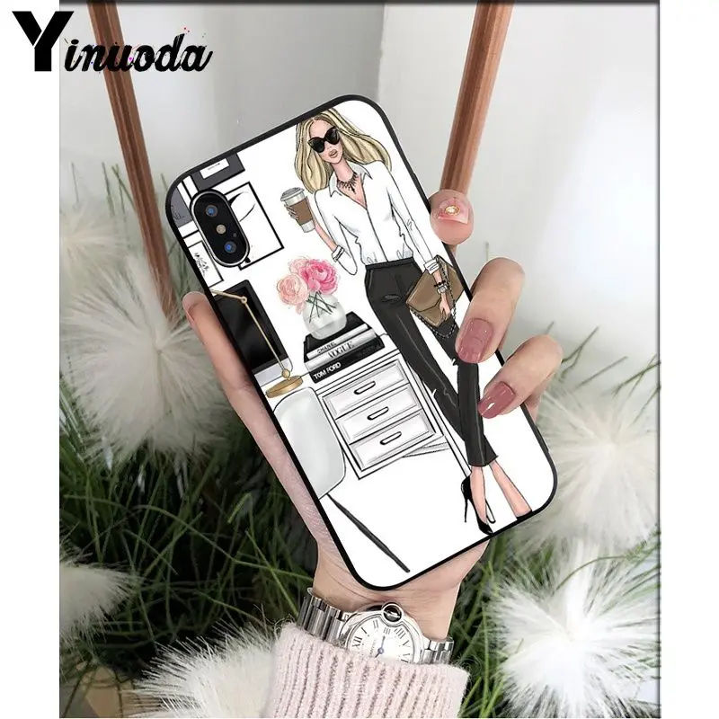A7 Yinuoda VOGUE, Рождественская Принцесса, девочка, босс, кофе, чехол для телефона Apple iPhone 8, 7, 6, 6S Plus, X, XS, MAX, 5, 5S, SE, XR, чехол - Цвет: A7