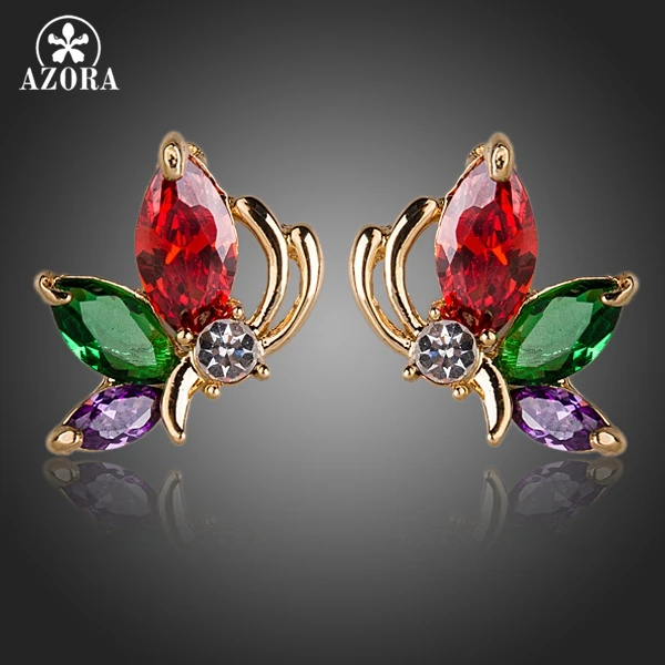 Азора цветной с кубическим Цирконом золотой цвет бабочка броши в виде бабочек