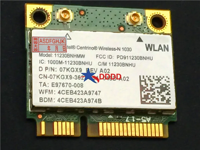 Оригинал для Dell Inspiron N5110 WiFi Беспроводная плата n1030 карта 07KGX9 7KGX9 Φ полностью