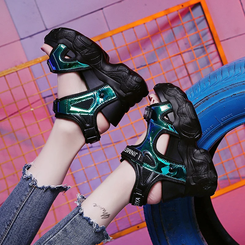 Летние Для женщин Босоножки на платформе 11 высокие каблуки Повседневное