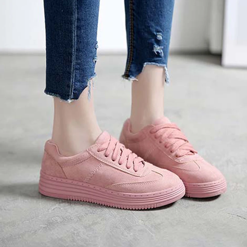 

Woman platform shoes casual breathable walking shoes woman sneakers spring 2018 fashion leather white shoes size 34-43