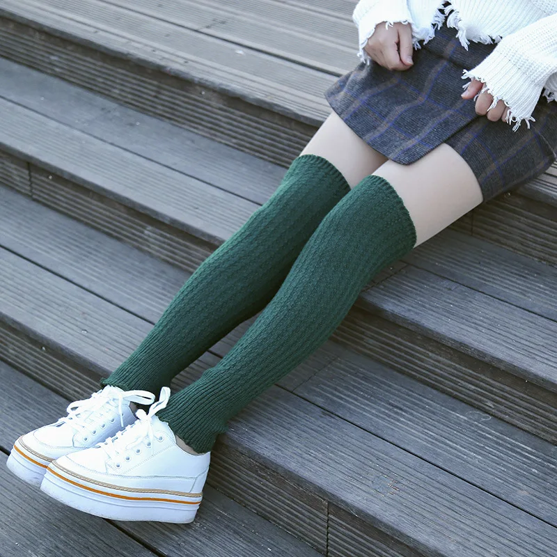 Winter Spring Elastic Leg Warmers Boot Socks Women Knitted Crochet Knit Knee Solid Long Warm High Cuffs Fashion Warmer | Женская одежда