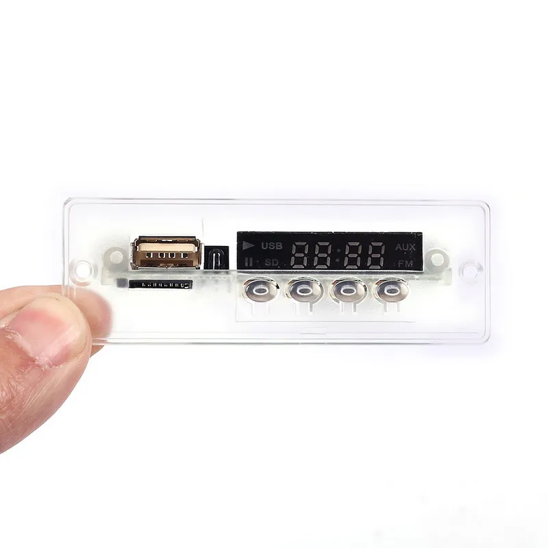 Мини 5 12 В синий светильник USB MP3 декодер аудио декодирование доска время дисплей