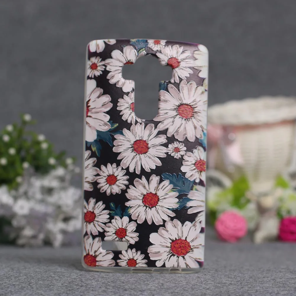 Новый роскошный чехол для телефона LG G4 с 3D-рельефной цветочной живописью на задней стороне, из ТПУ-покрытия силиконовый защитный чехол.