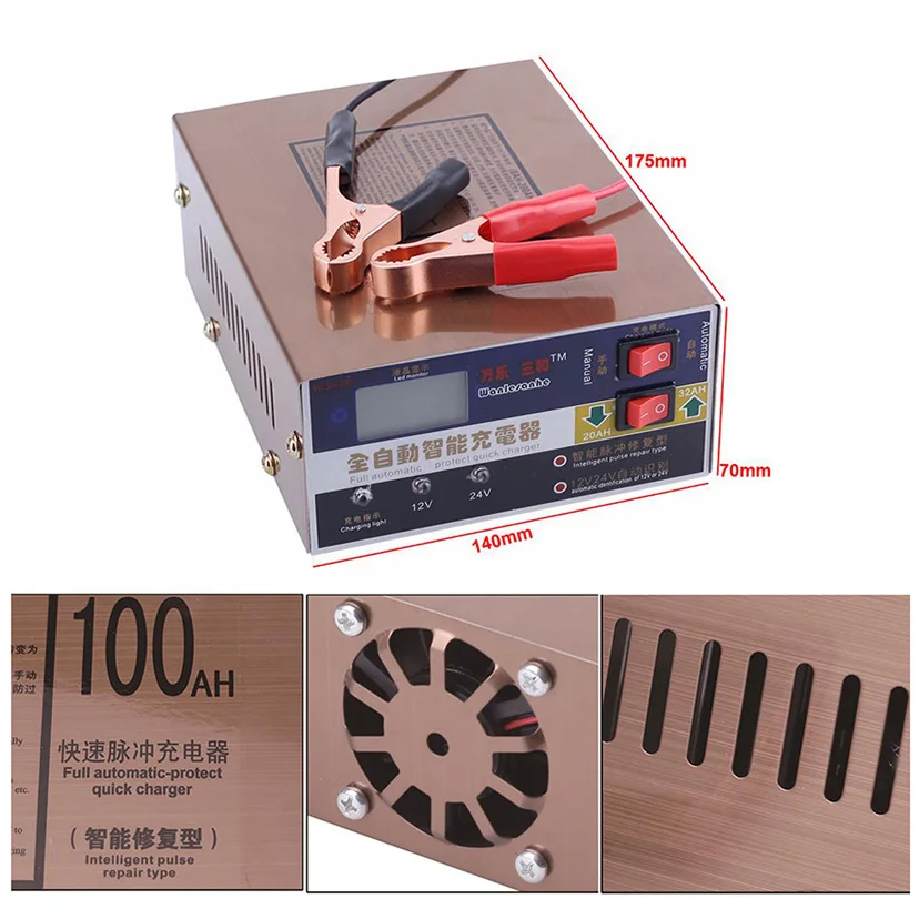 12V 24 V Автомобиль Грузовик Мотор свинцово-кислотные гелиевые гелевый Аккумулятор AGM полностью автоматический Зарядное устройство интеллигентая(ый) Пульс Ремонт Тип зарядки в возрасте от 12 до 24 вольт