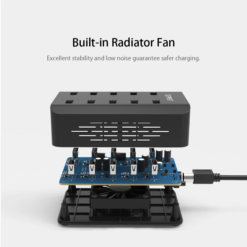 orico 10 ports usb charger smart charging station 5v2 4a 120w power adapter for restaurant supermarket hotel railway station free global shipping