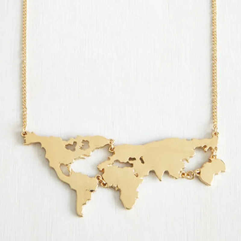 Новинка модное Позолоченное серебряное ожерелье в виде глобуса двух цветов