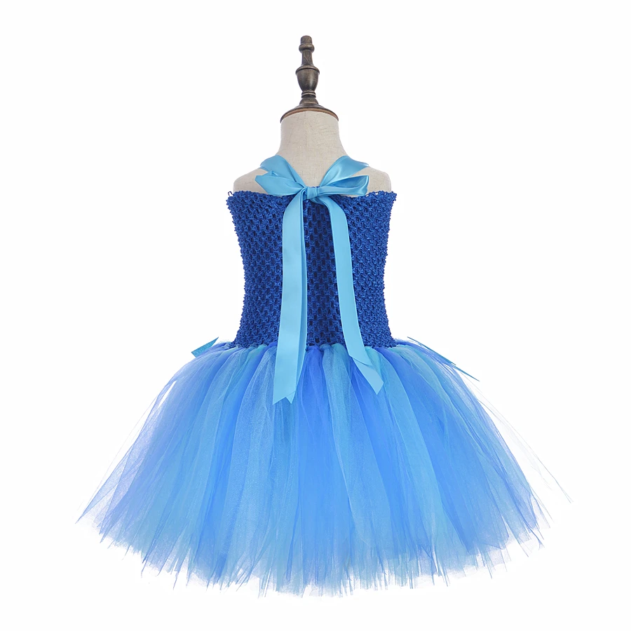 [Masked LITTLE HERO][Cat kid] Cos Girl Tutu Dress Set Hero Costume Kid Princess Fluffy Gauze Blue Birthday Party Outfit | Детская одежда