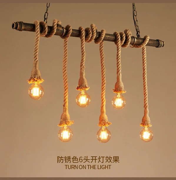 Винтажный подвесной ретро светильник в виде водопроводной трубы освещение стиле