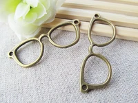 50pcs 20mm x55mm antique silver toneantique bronze eyeglass connector pendant charmfindingfor braceletdiy jewellry accessory
