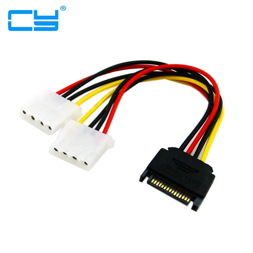 SATA 15 Male to New dual 2 port IDE 4Pin Female Y Splitter 10 см удлинитель питания для 5 жесткого диска HDD|sata