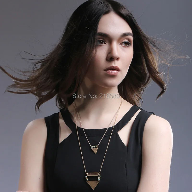 

YC Layering NECKLACE Gold Triangle Layering Necklace YCN41