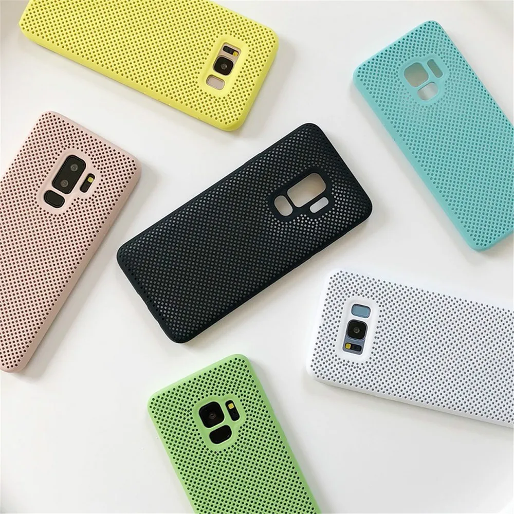 Ультра тонкий сетчатый теплоотвод чехол для samsung Galaxy S8 Plus конфеты цвета жидкий