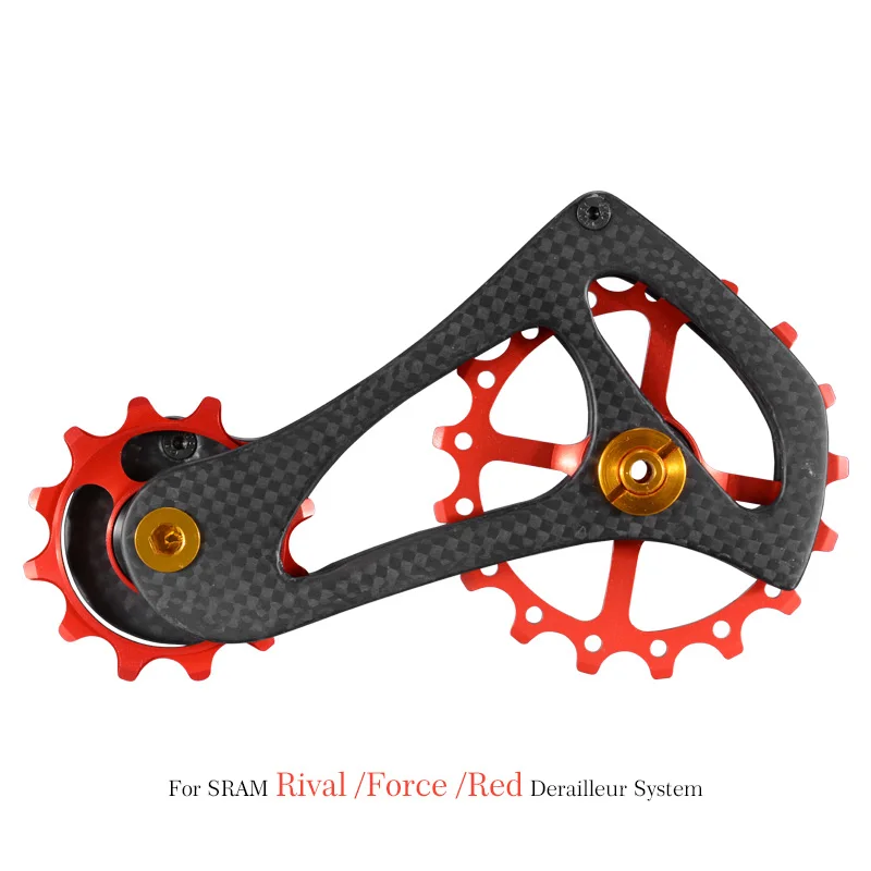 Велосипедный задний переключатель шкив карбонового волокна 17 т для SRAM RIVAL FORCE RED ETAP легкий керамический подшипник Jockey Wheel - Цвет: Mechanical Red