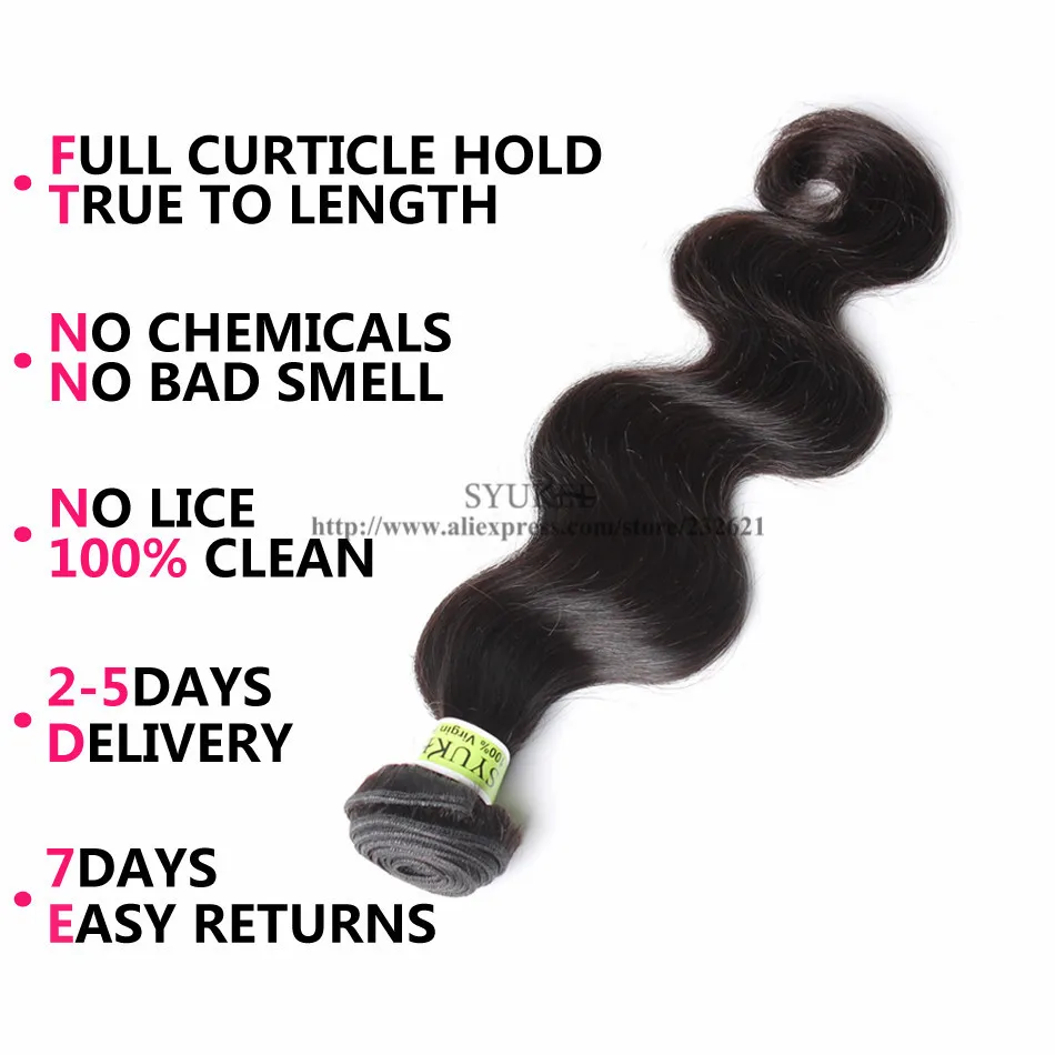 7А Перуанский Девы Волос Объемной Волны 1 Шт. Лот Человека Плетение волос